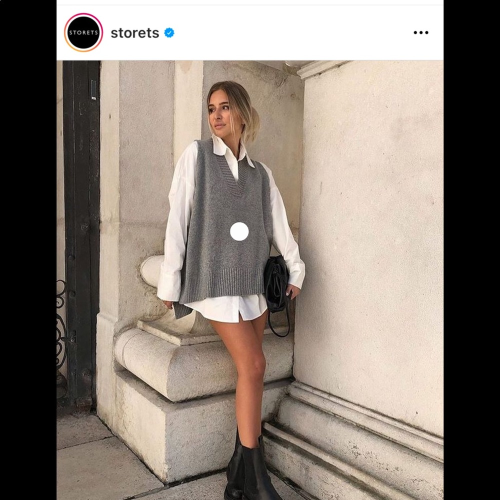 Grey Lyla Oversized Knit Sweater Vest